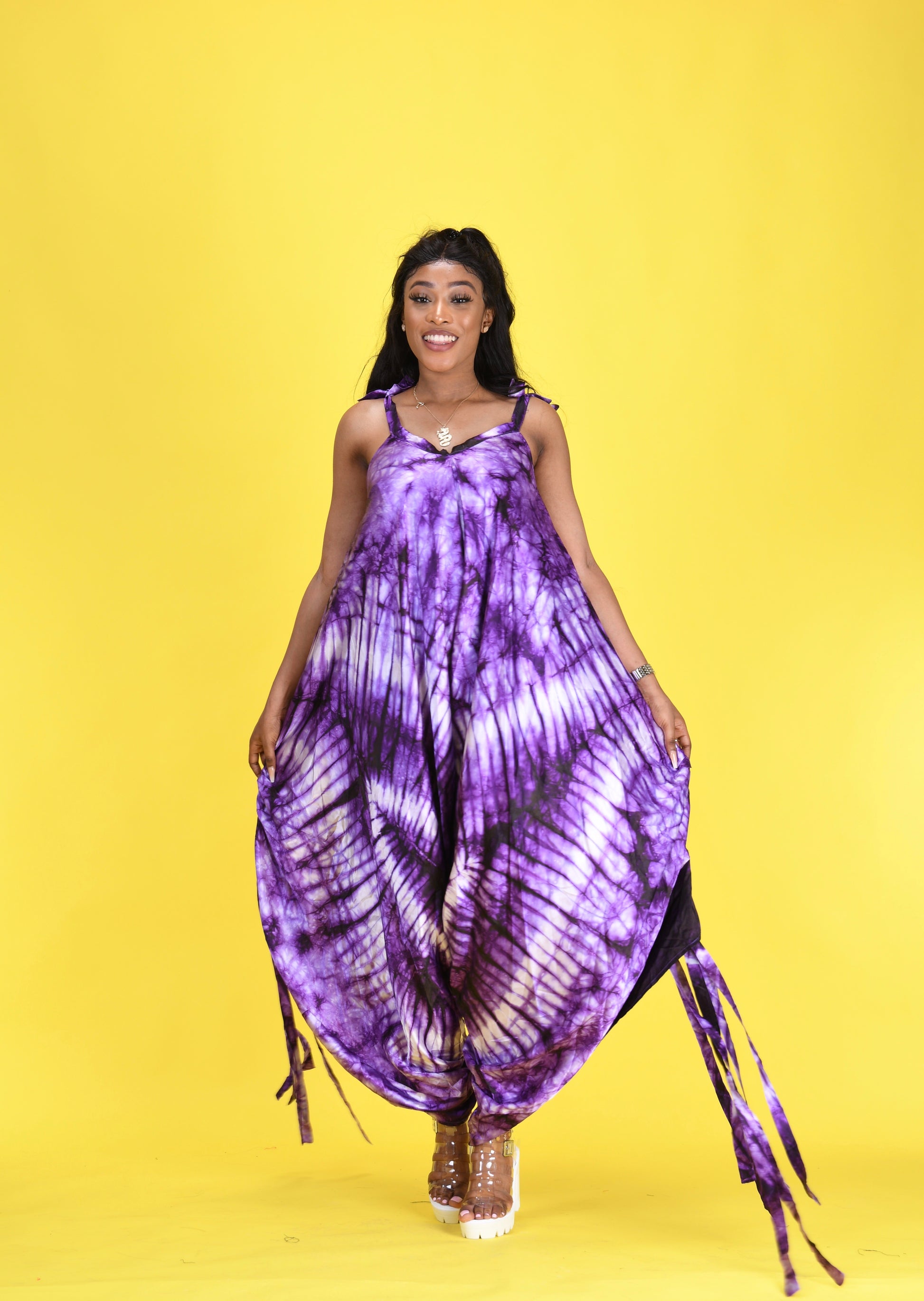 Atika African tie dye print harem jumpsuit - Afrothrone