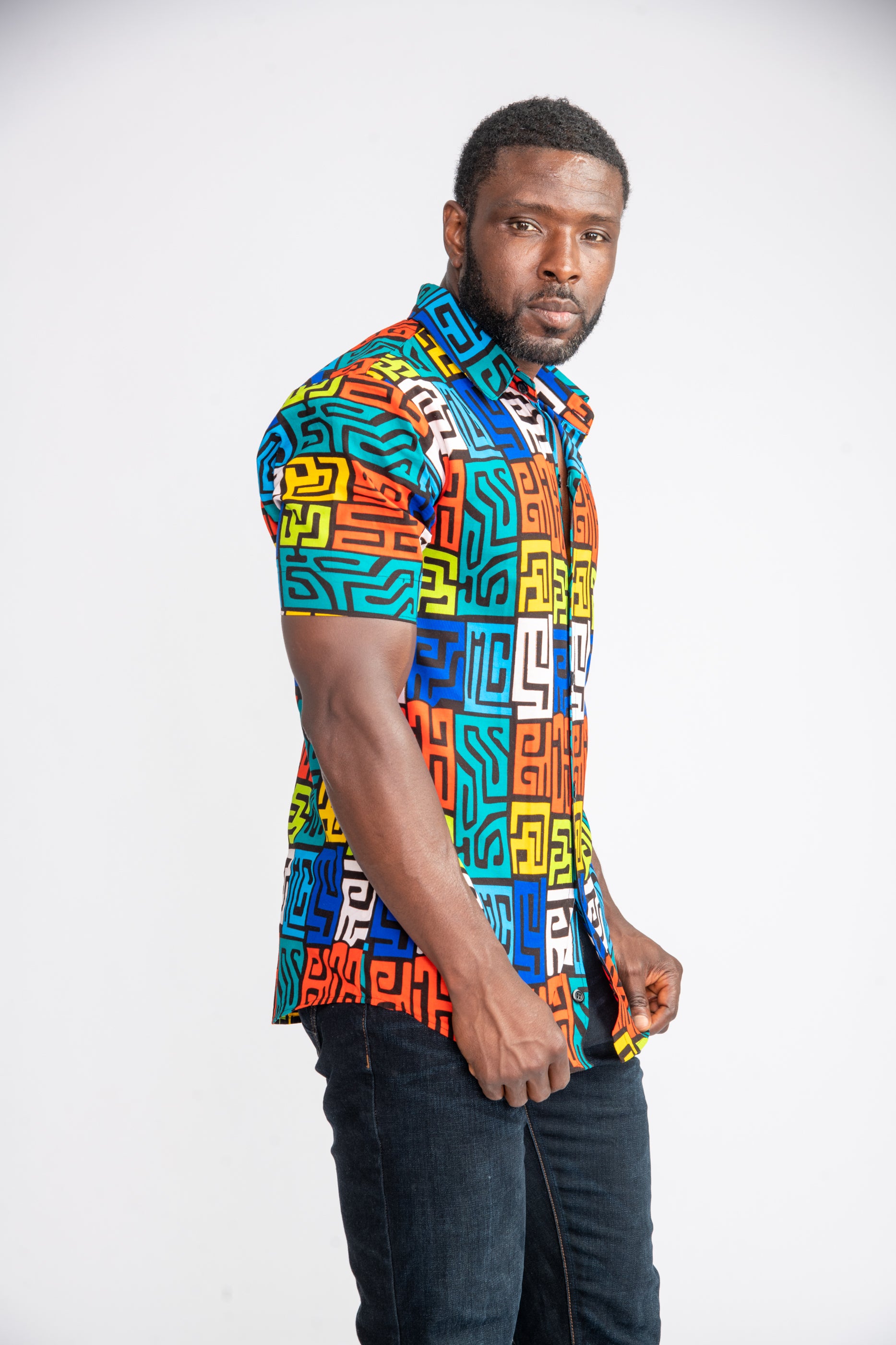 Yomi Men African Print Shirt