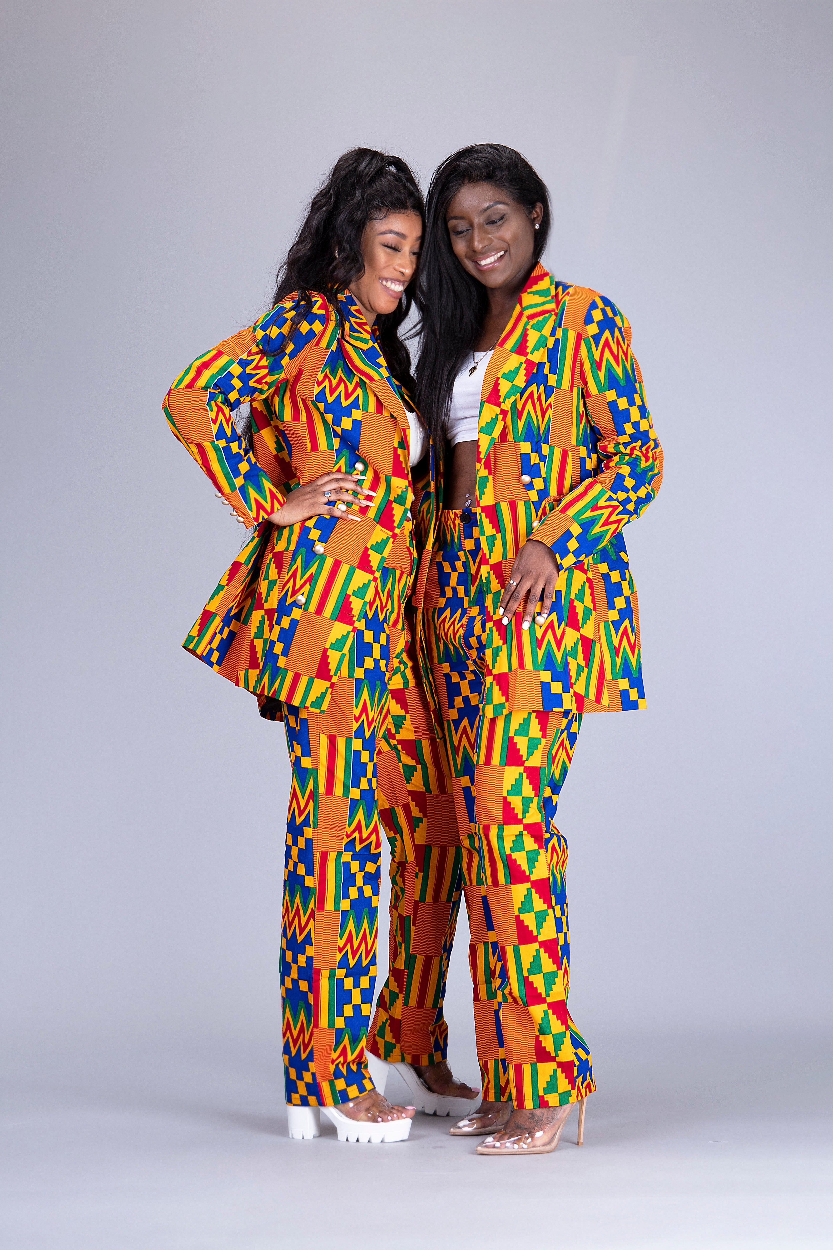 Efya African Print kente 2 piece suit / blazer dress - Afrothrone