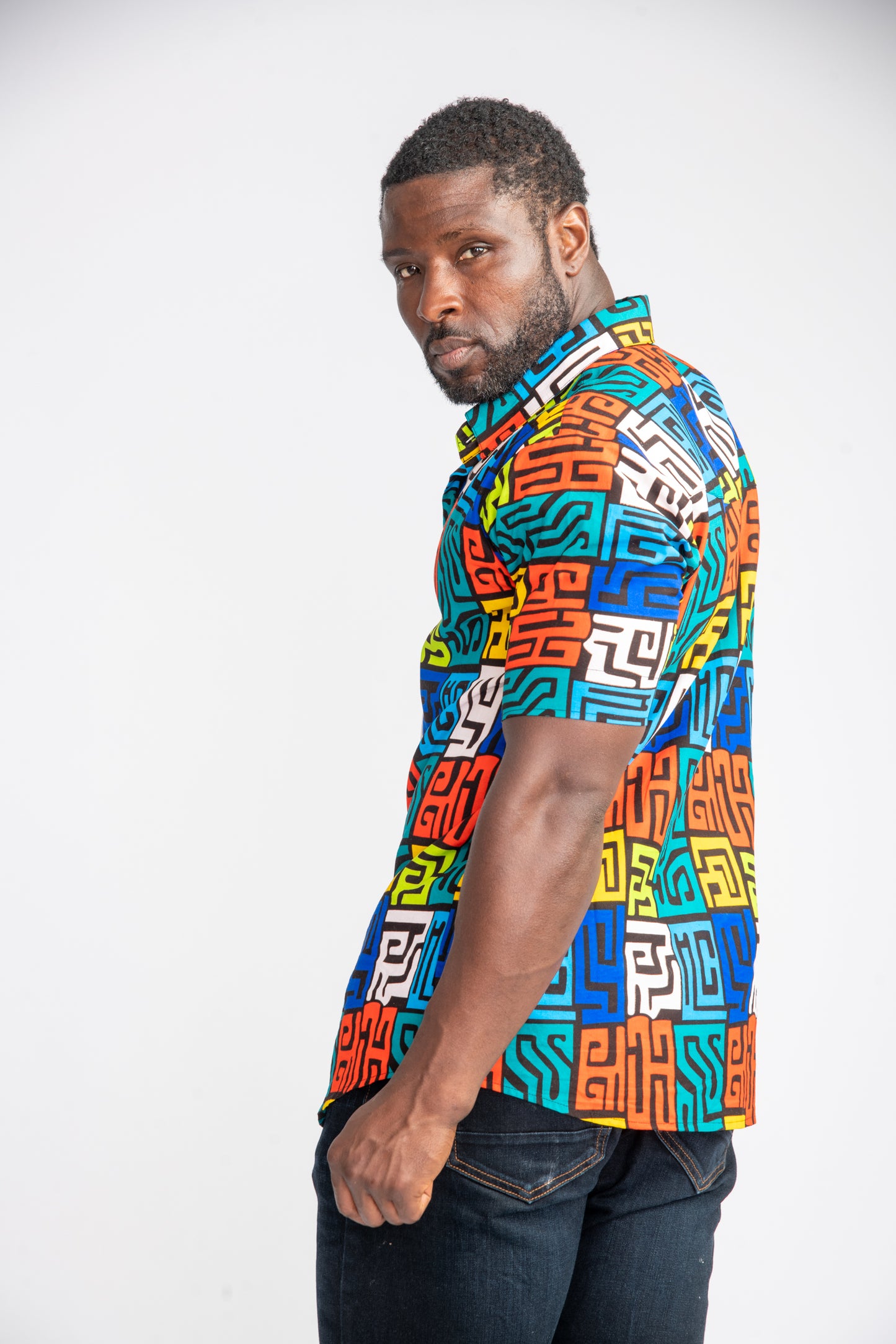 Yomi Men African Print Shirt