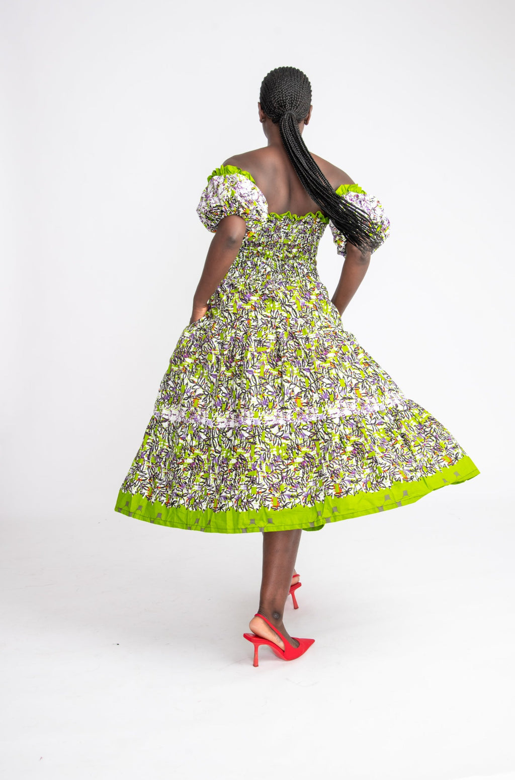 Omoni Midi African Print Dress