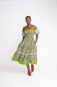 Omoni Midi African Print Dress