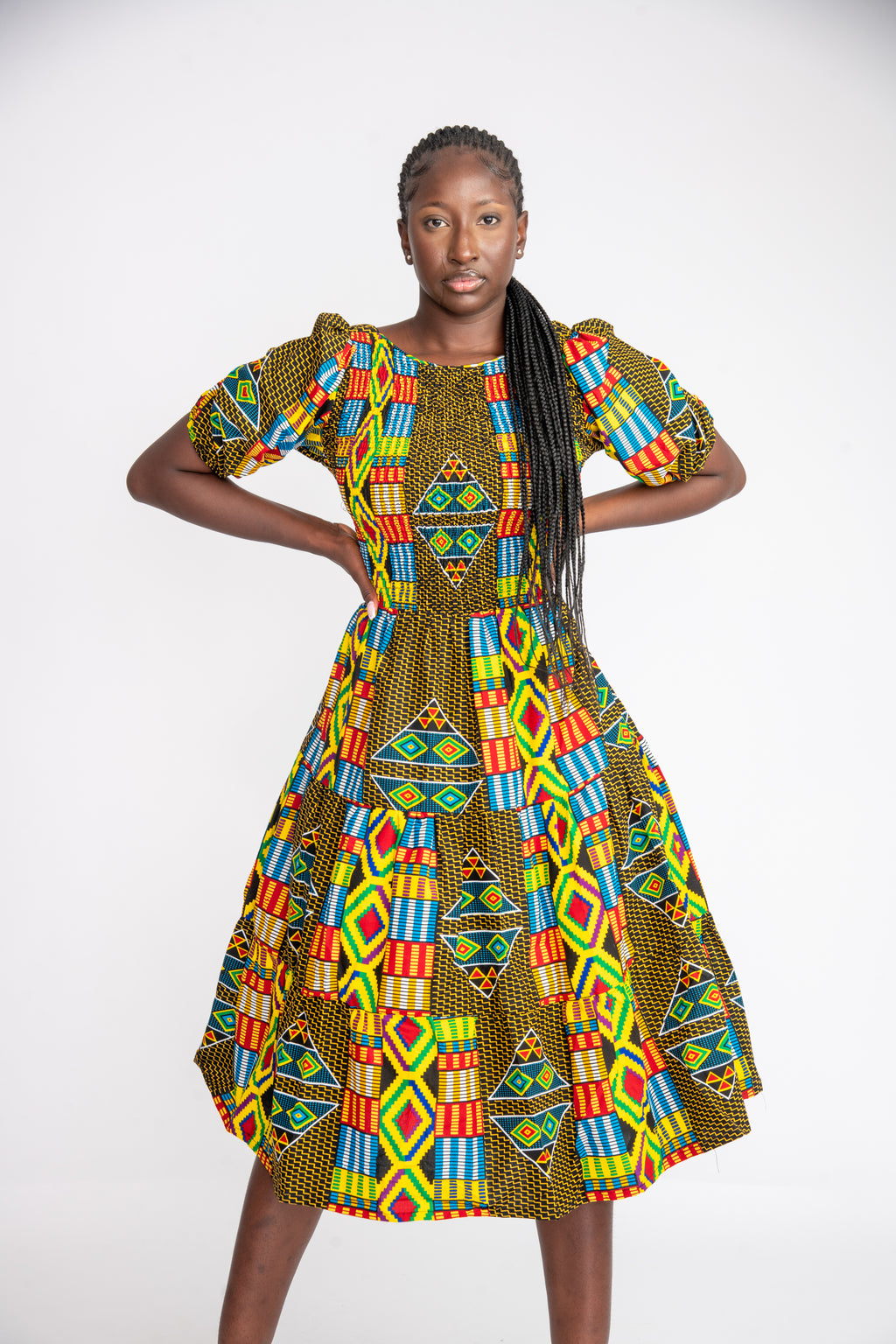Seun Midi African Print Dress