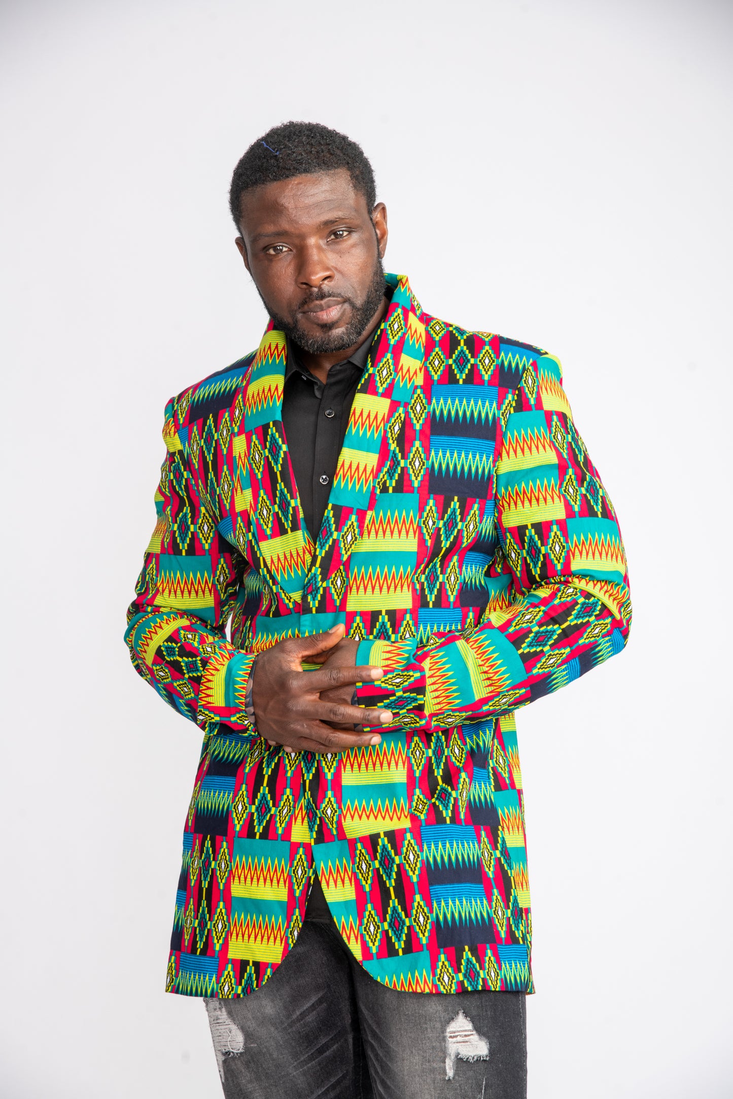 Seun Men African print Jacket