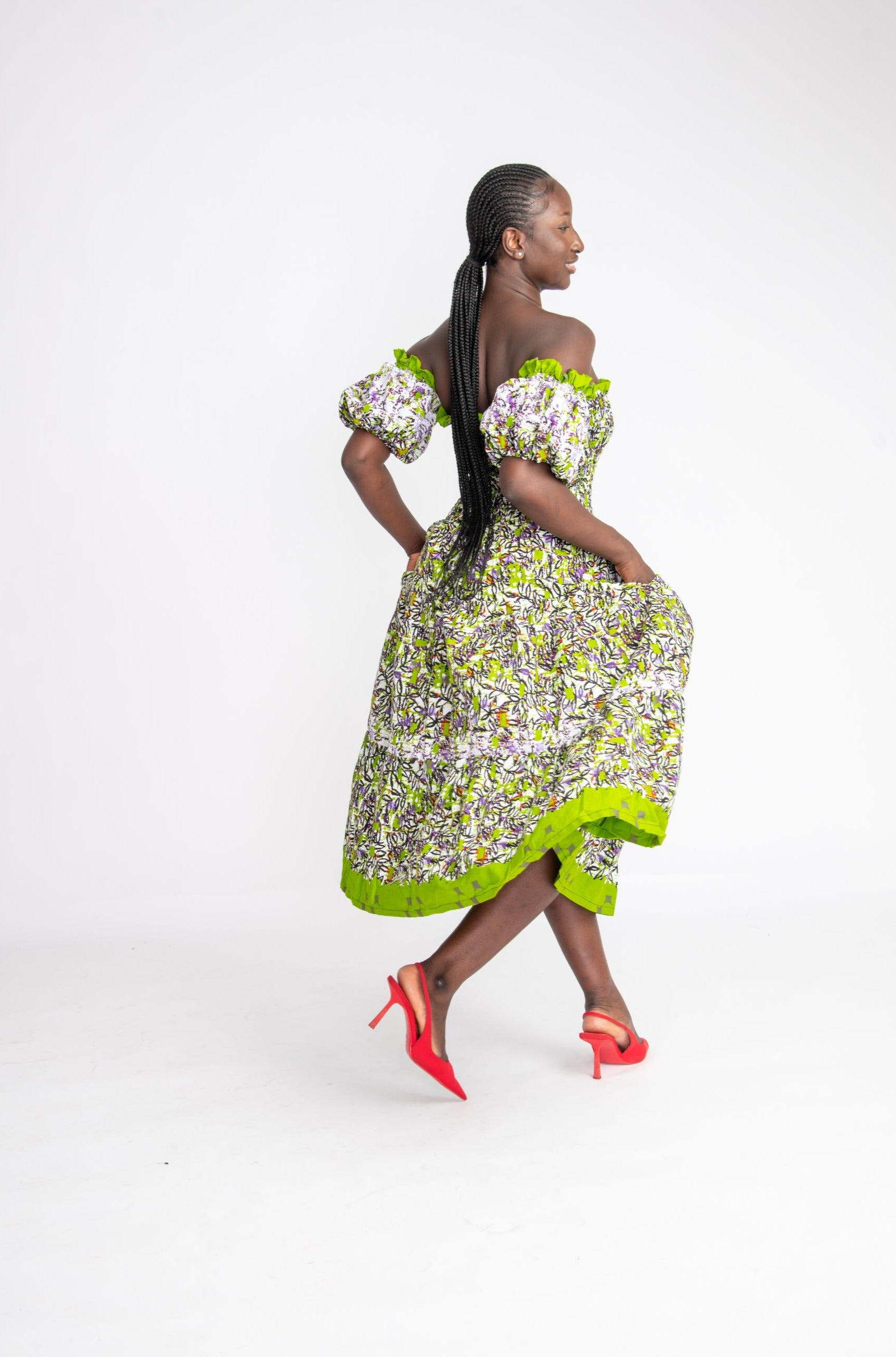 Omoni Midi African Print Dress