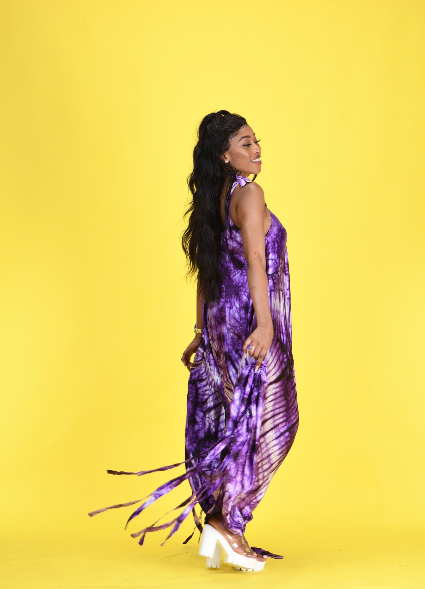 Atika African tie dye print harem jumpsuit - Afrothrone