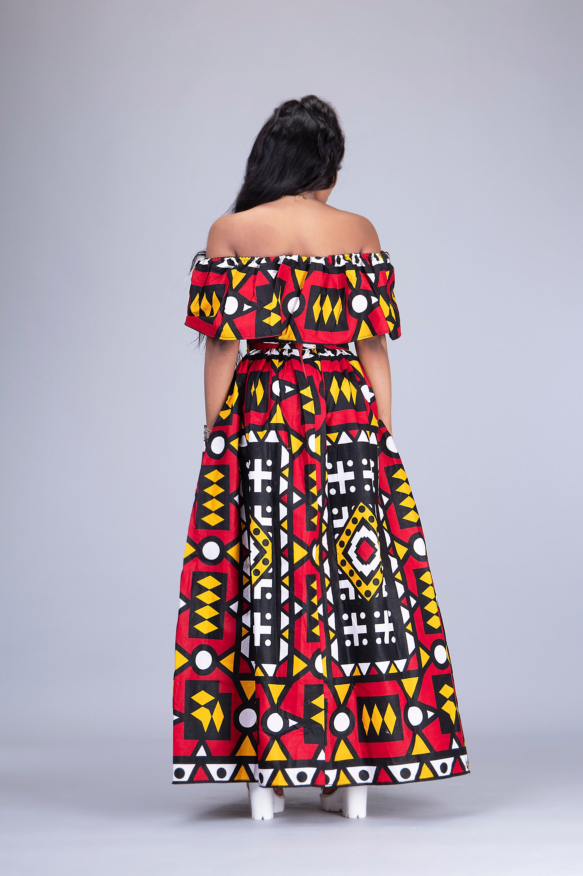 Lulu African print maxi skirt and crop top matching set / co-ord 2 piece - Afrothrone
