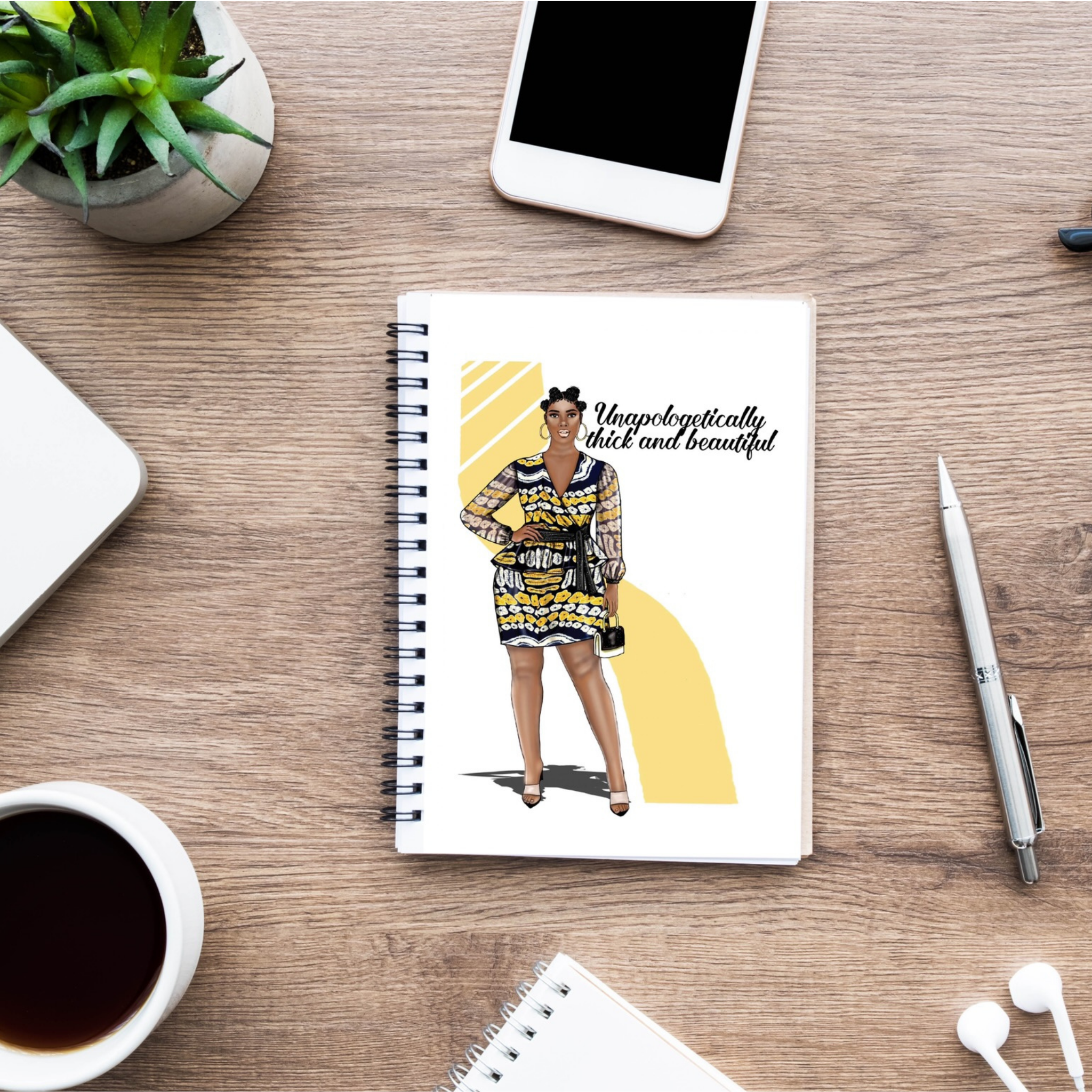 Unapologetically thick and beautiful inspirational wire notebook/journal