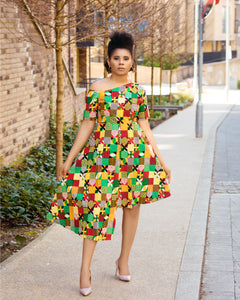 Mori African Print Asymmetrical Dress