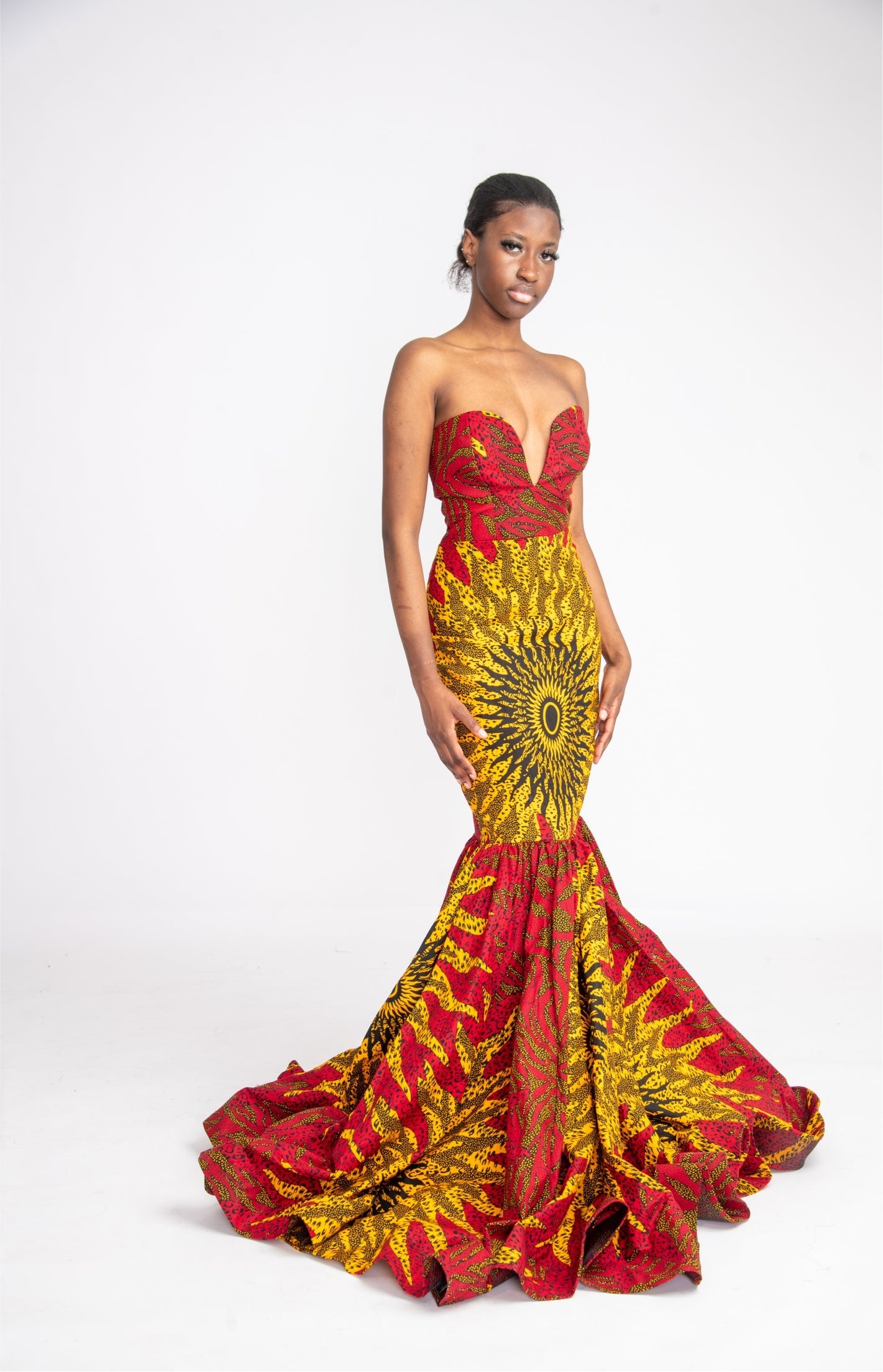 African print shop mermaid dress