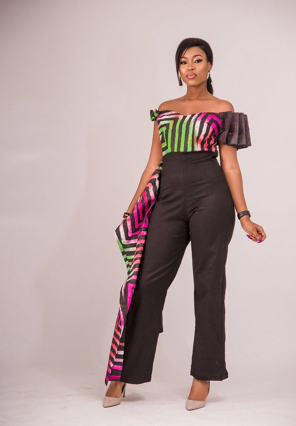 Tumelo African print wrap jumpsuit - Afrothrone