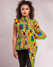 Load image into Gallery viewer, NEW IN Desta African print Ankara deconstructed Asymmetrical shirt top - Afrothrone