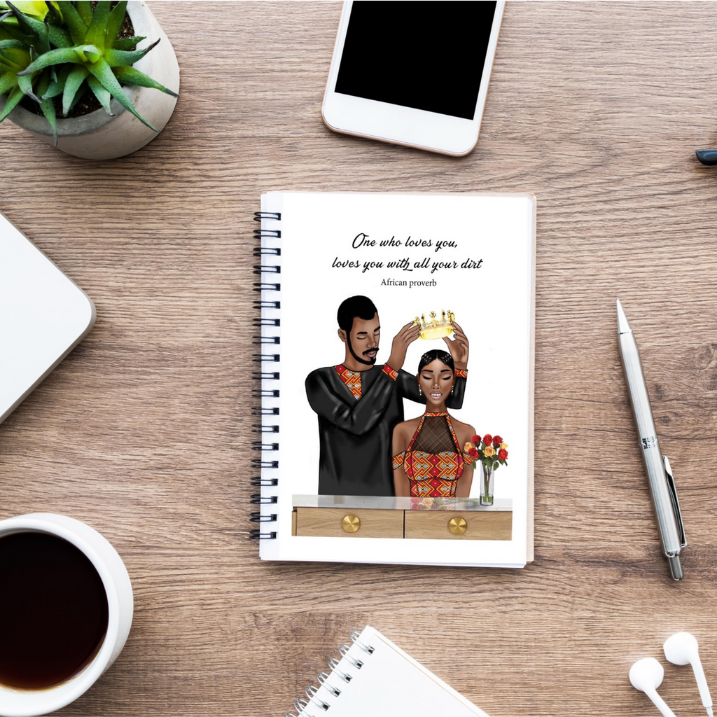 Wire notebook/Journal, with inspirational African proverb cover. Gift idea