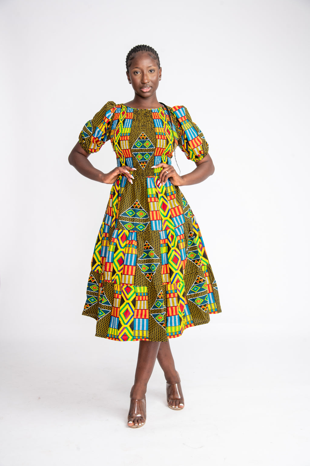 Seun Midi African Print Dress