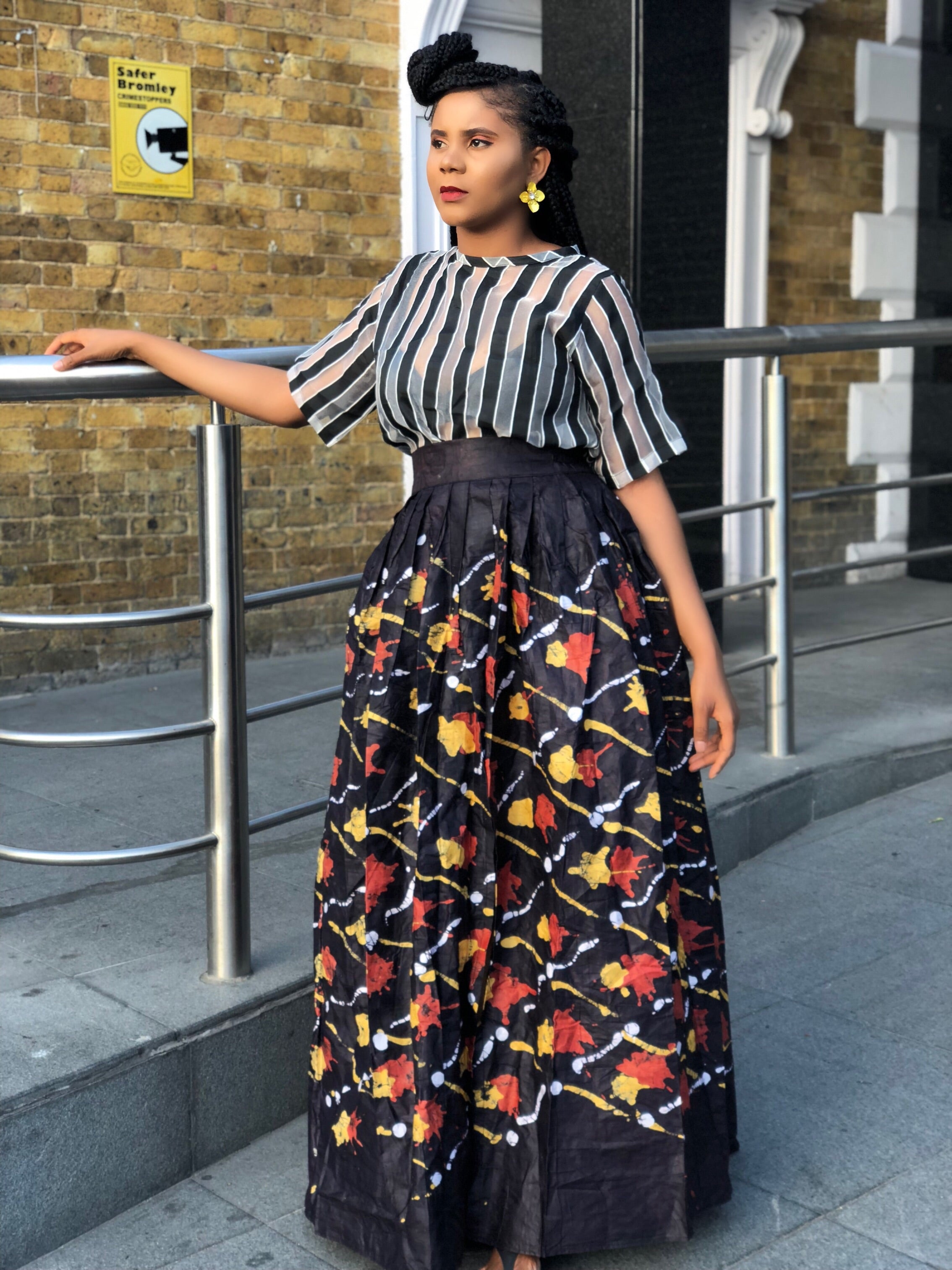 The Cocotte African print hand-dyed Batik maxi skirt