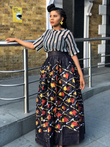 The Cocotte African print hand-dyed Batik maxi skirt - Afrothrone