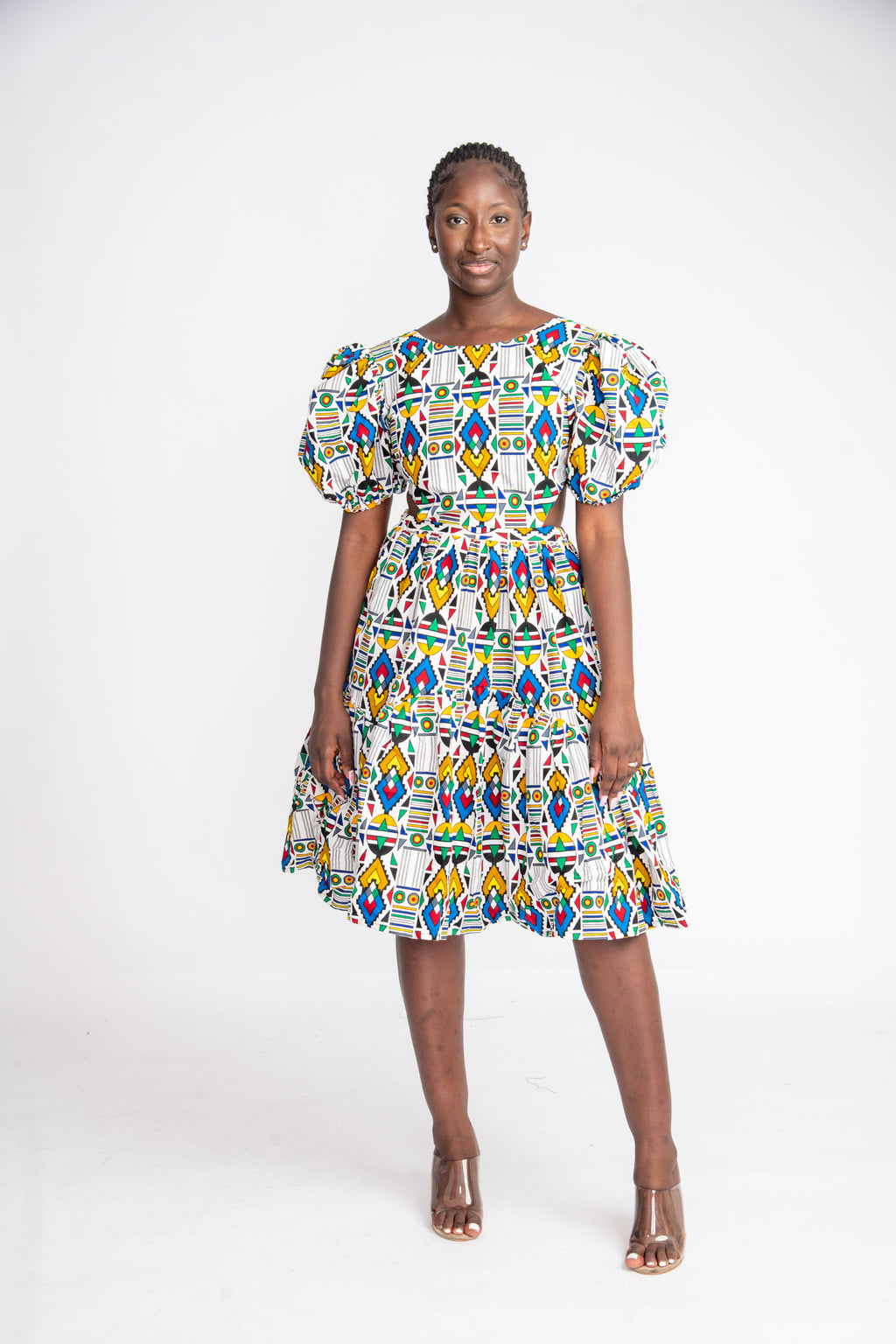 Chika Midi African Print Dress