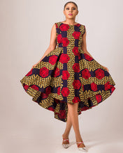 Load image into Gallery viewer, NEW IN Abims African print Ankara high low pleated flay dress - Afrothrone
