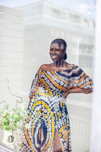Zuri African print silk skirt