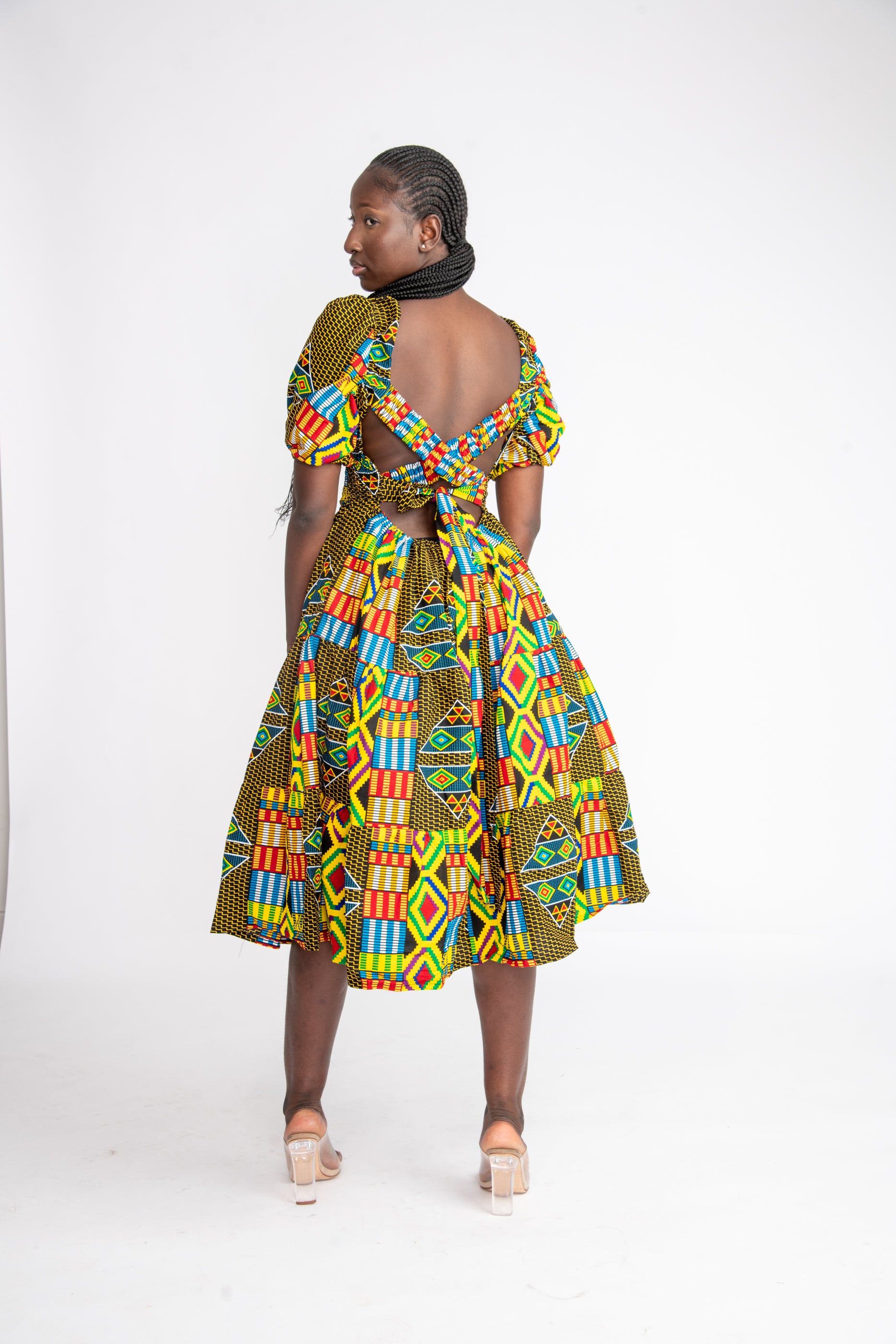 Seun Midi African Print Dress