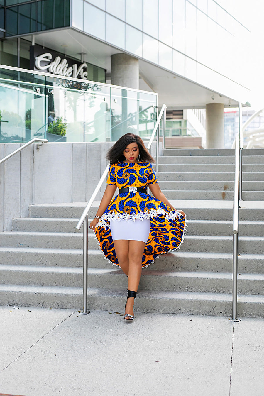 African print dress hot sale with sneakers