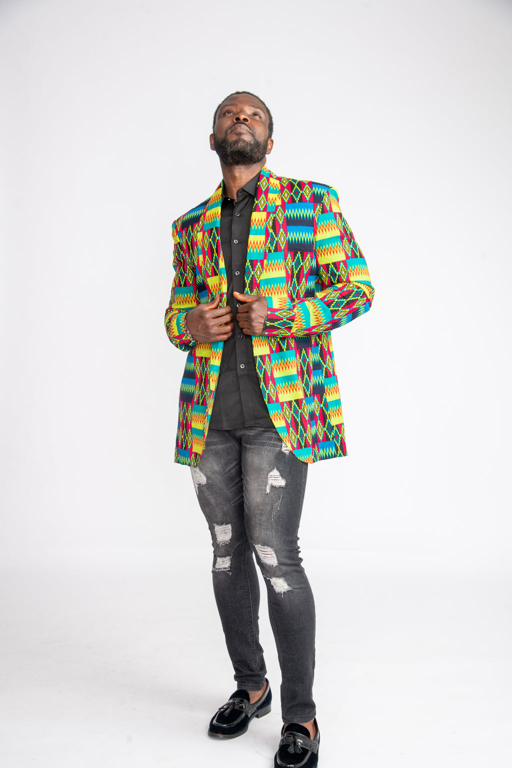 Seun Men African print Jacket