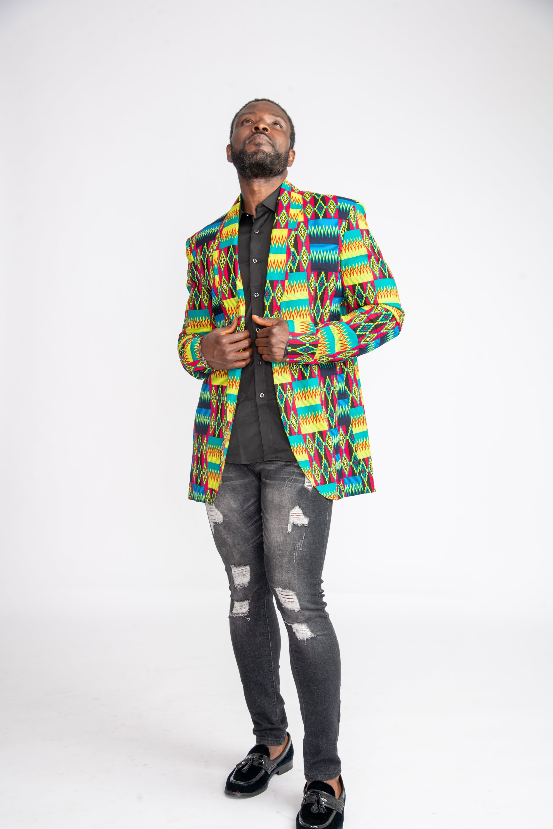 Seun Men African print Jacket