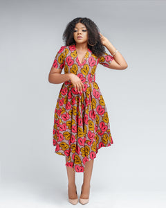 Loliwe African print midi dress