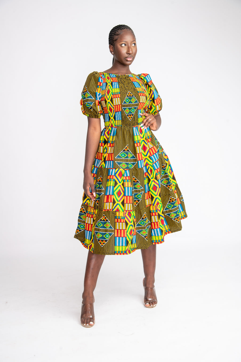 Seun Midi African Print Dress