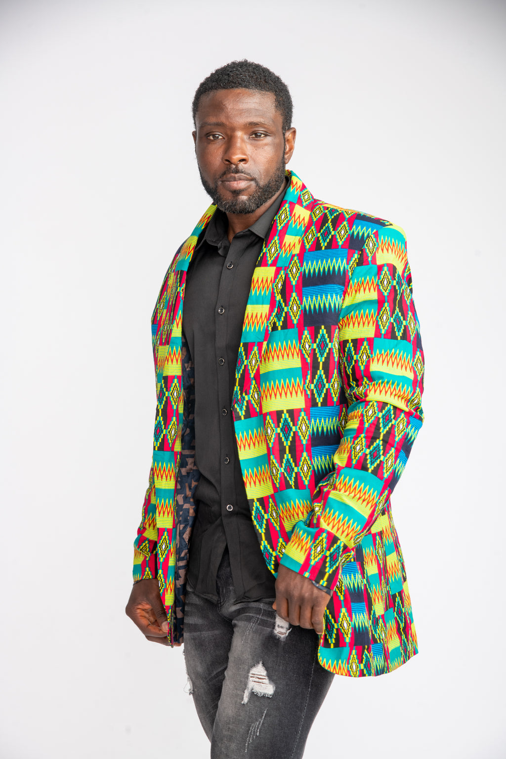 Seun Men African print Jacket