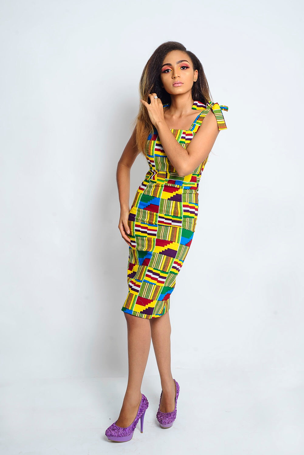 Lily African Print Kente dress - Afrothrone