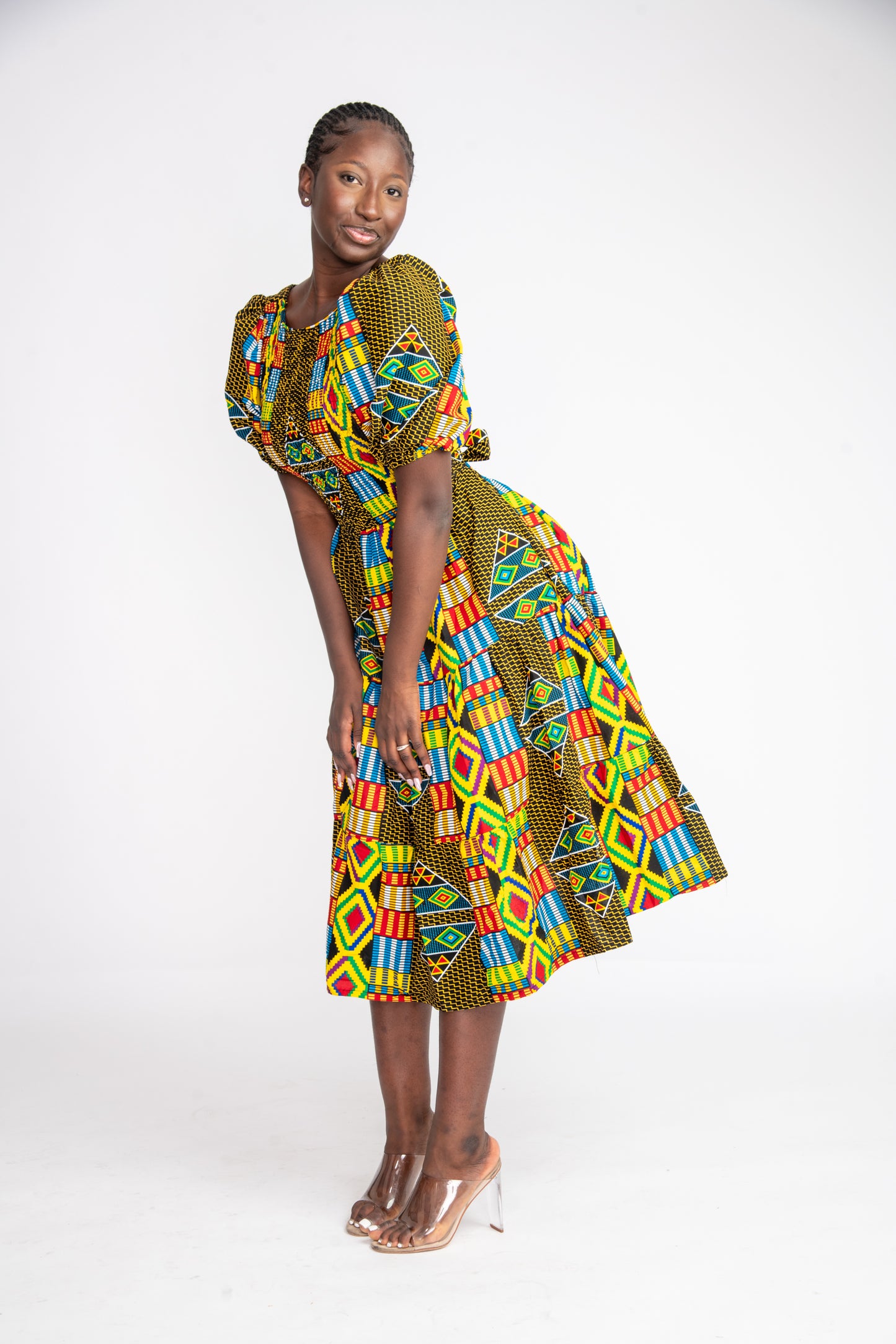 Seun Midi African Print Dress