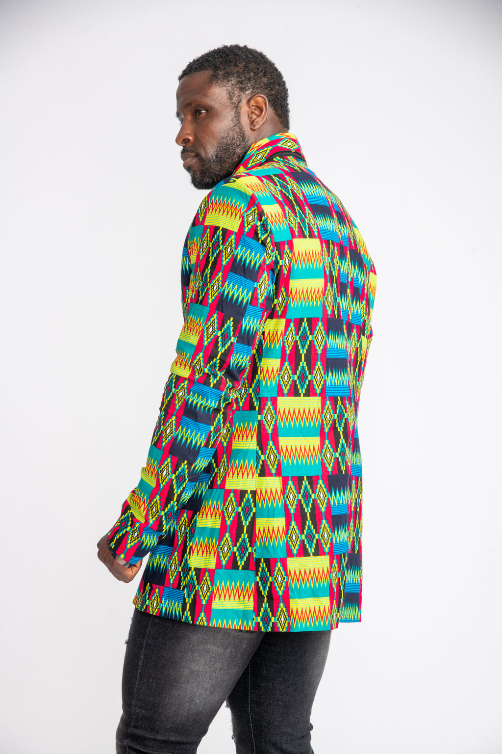 Seun Men African print Jacket