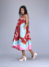 Load image into Gallery viewer, Tia African tie dye adire midi dress - Afrothrone