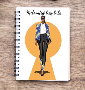 Melanated boss babe motivational Wire notebook/Journal