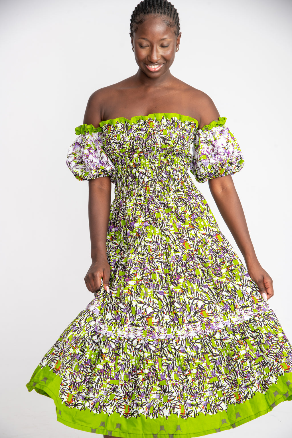 Omoni Midi African Print Dress