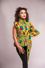 Load image into Gallery viewer, NEW IN Desta African print Ankara deconstructed Asymmetrical shirt top - Afrothrone