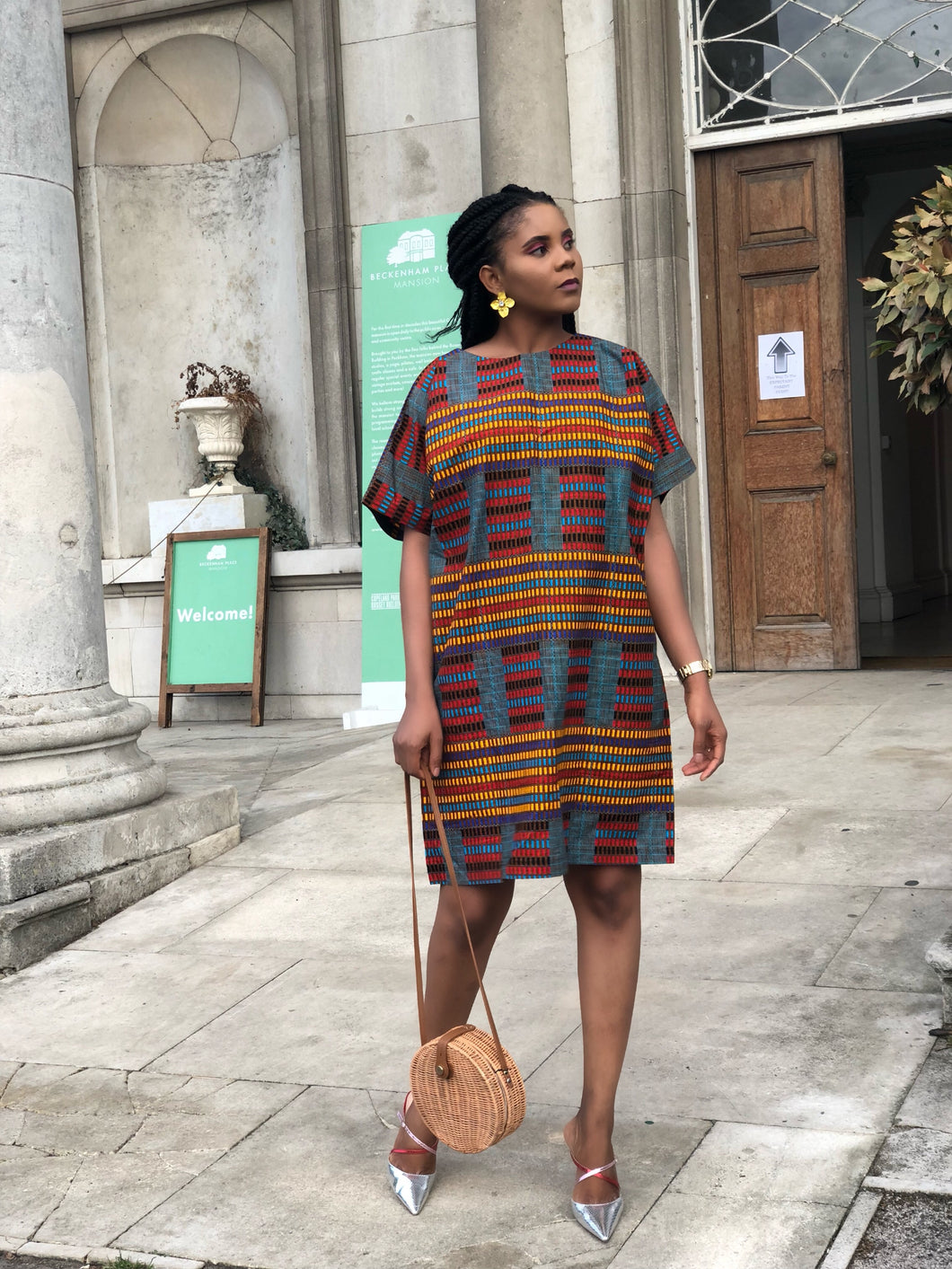 Mawusi African print kente tunic dress - Afrothrone