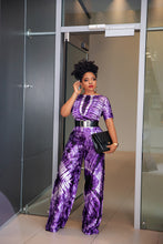 Load image into Gallery viewer, Mitchell African print tie dye satin 2 piece matching set