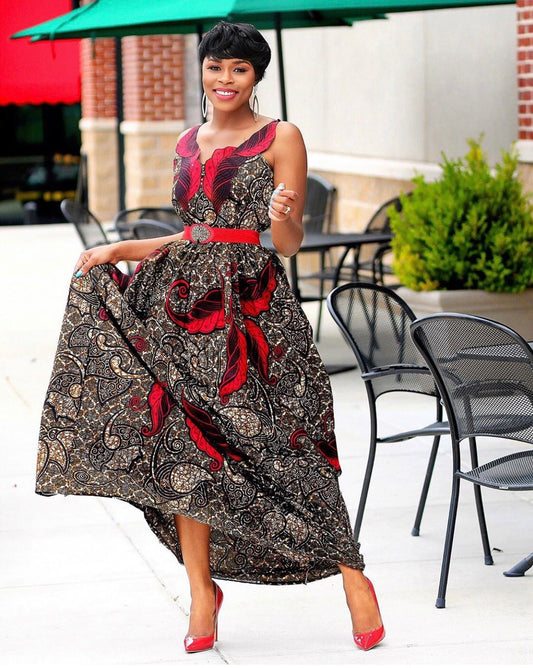 Sanaa African print Maxi dress - Afrothrone