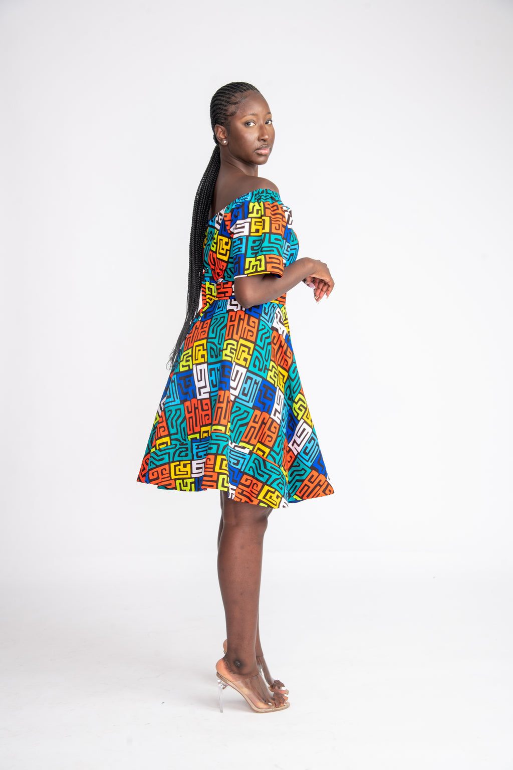 Yomi Midi African Print Dress