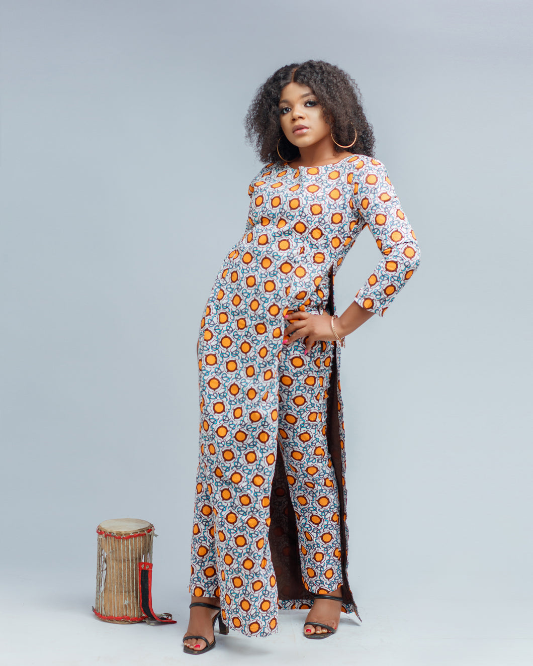 Yara African print top with matching pant trousers