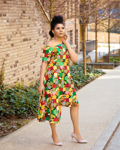 Mori African Print Asymmetrical Dress