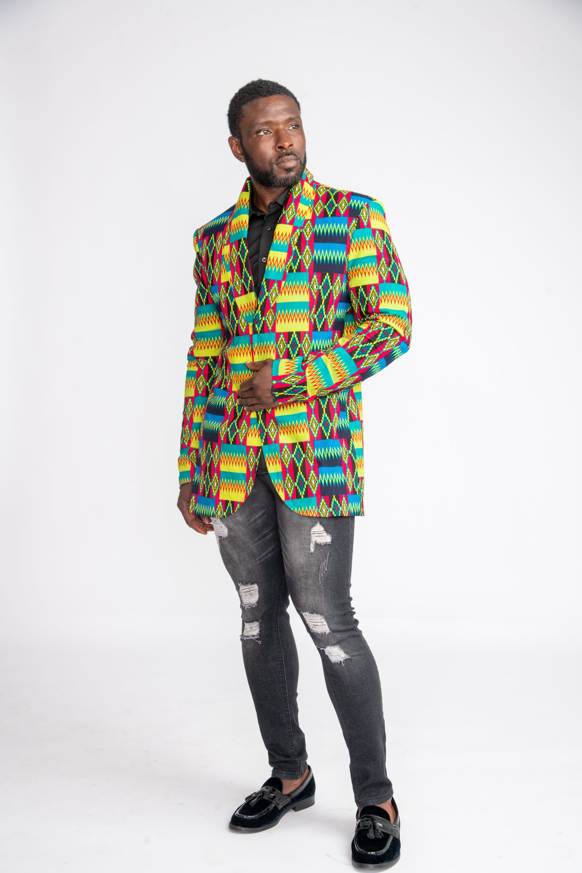 Seun Men African print Jacket