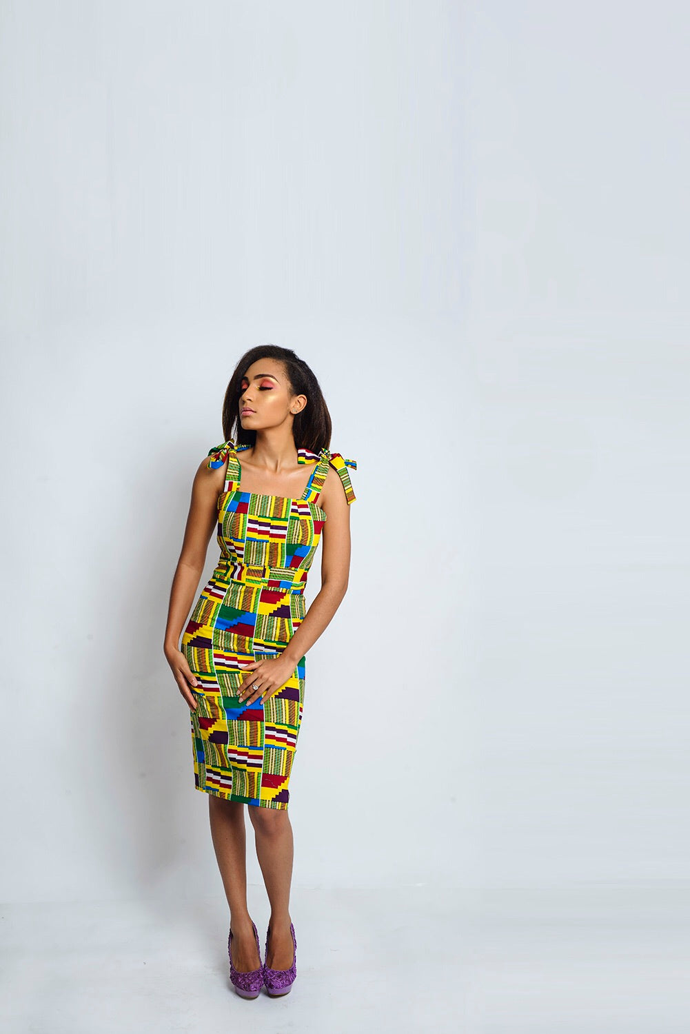 Lily African Print Kente dress - Afrothrone