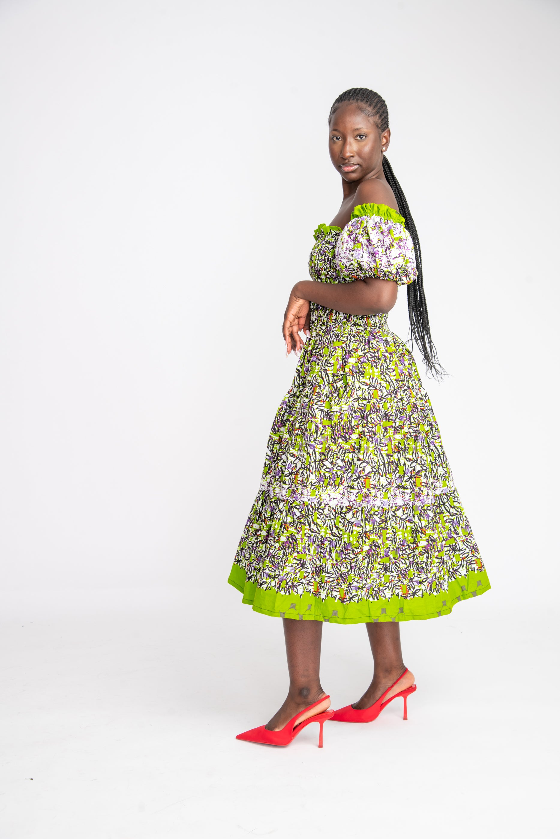 Omoni Midi African Print Dress