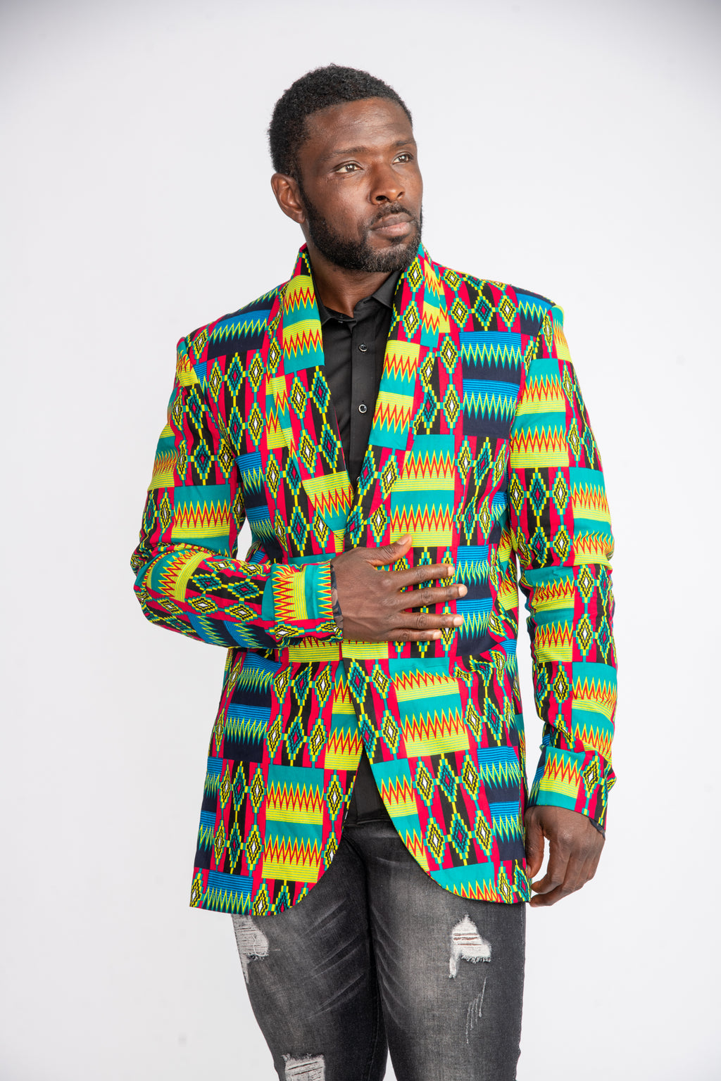 Seun Men African print Jacket