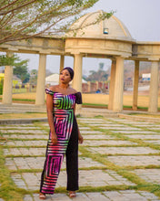 Load image into Gallery viewer, Tumelo African print wrap jumpsuit - Afrothrone